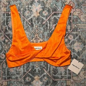 NWT Superdown Orange Satin Crop Top (S)‎